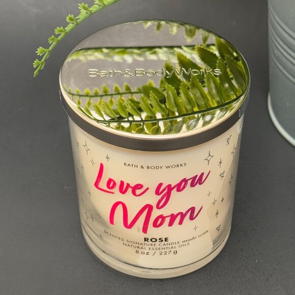BBW Love You Mom Rose Bath & Body Works Single Wick Candle - Picture 4 of 10